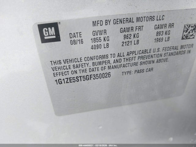 1G1ZE5ST5GF350026 Chevrolet MALIBU 1LT