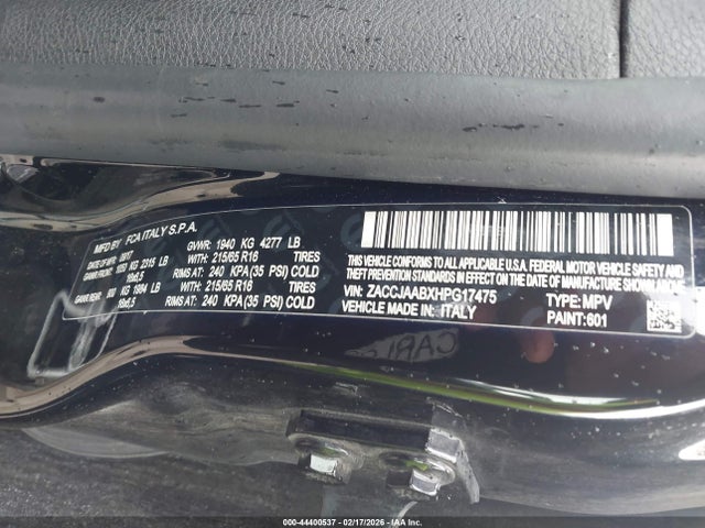 ZACCJAABXHPG17475 Jeep Renegade Sport Fwd