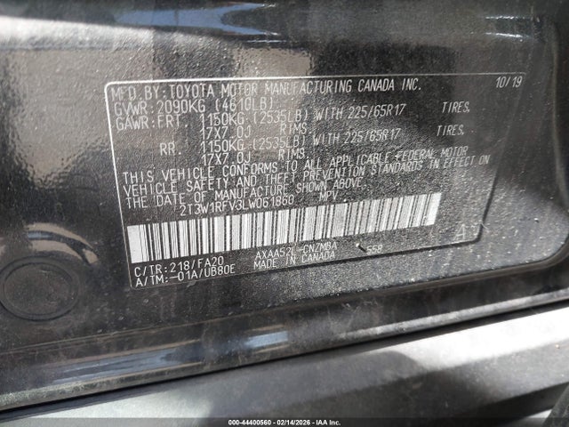 2T3W1RFV3LW061860 Toyota Rav4 Xle