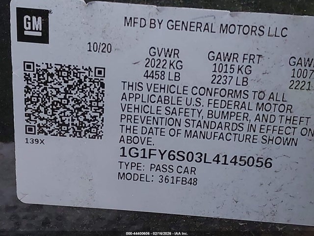 2020 CHEVROLET BOLT EV 1G1FY6S03L4145056 Photo 8