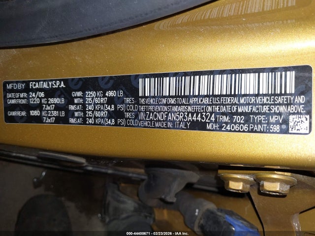 Продажа на аукционе авто 2024 Dodge Hornet Gt Awd, vin: ZACNDFAN5R3A44324, номер лота: 44400671