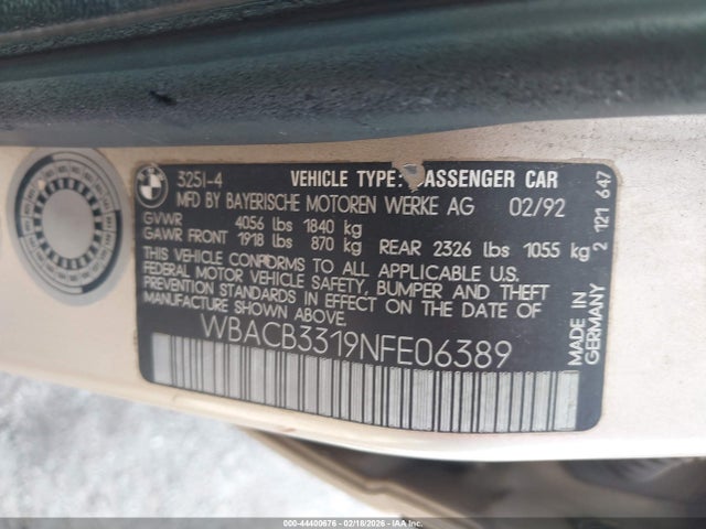1992 BMW 325 WBACB3319NFE06389 Photo 8