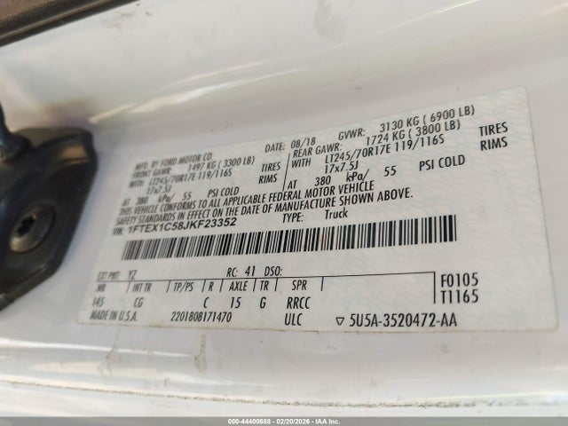 Ford F-150 Xl 2018 1FTEX1C58JKF23352 Image 9