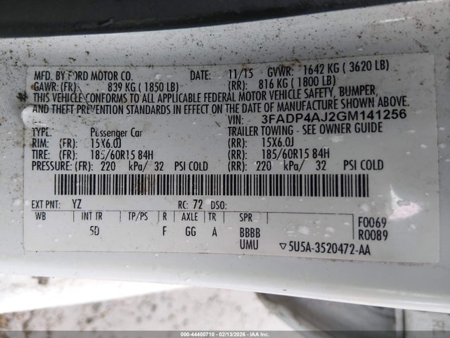 2016 FORD FIESTA 3FADP4AJ2GM141256 Photo 8
