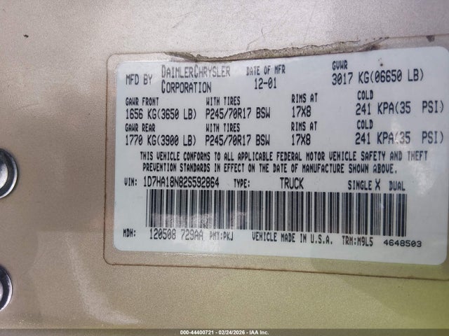 2002 DODGE RAM 1500 1D7HA18N82S592864 Photo 8