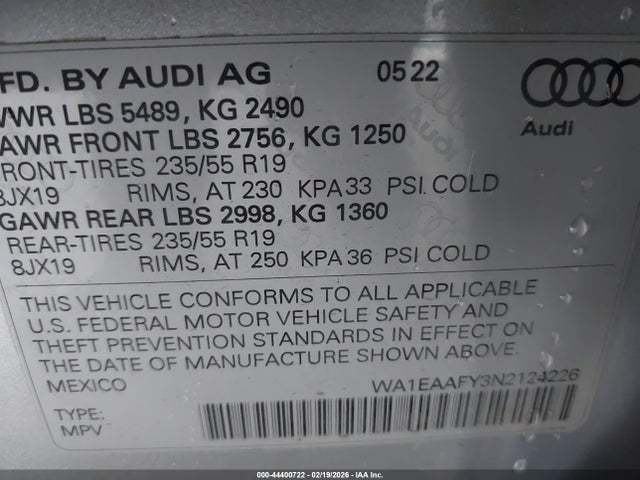 2022 AUDI Q5 WA1EAAFY3N2124226 Photo 8