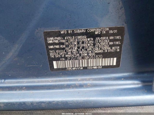 Subaru Crosstrek Limited 2021 JF2GTHMC1MH261820 Image 9