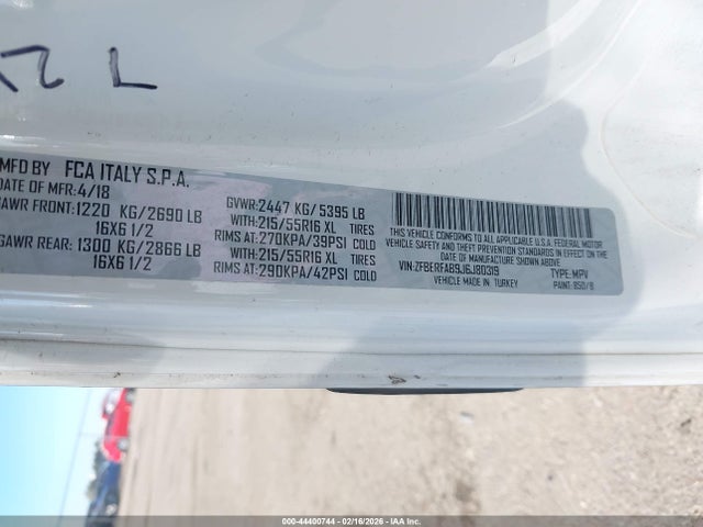 Продаж на аукціоні авто 2018 Ram Promaster City Tradesman, vin: ZFBERFAB9J6J80319, номер лоту: 44400744