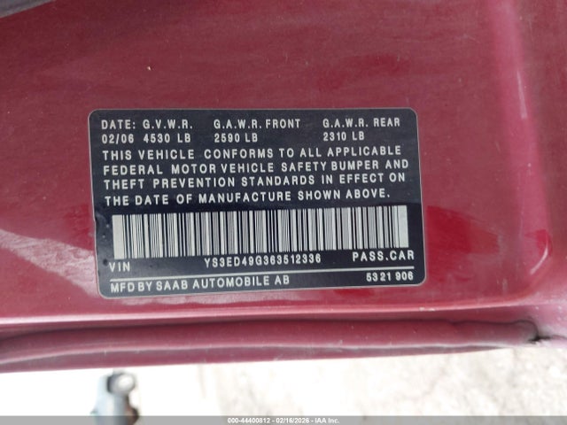 2006 SAAB 9-5 YS3ED49G363512336 Photo 8