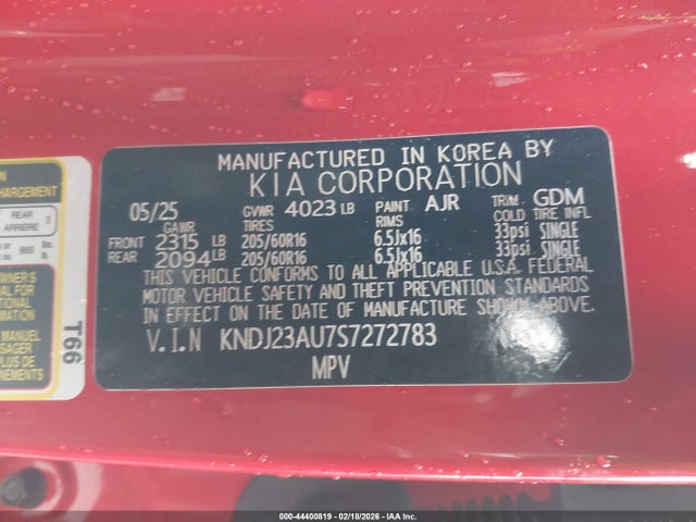 Продаж на аукціоні авто 2025 Kia Soul Lx, vin: KNDJ23AU7S7272783, номер лоту: 44400819