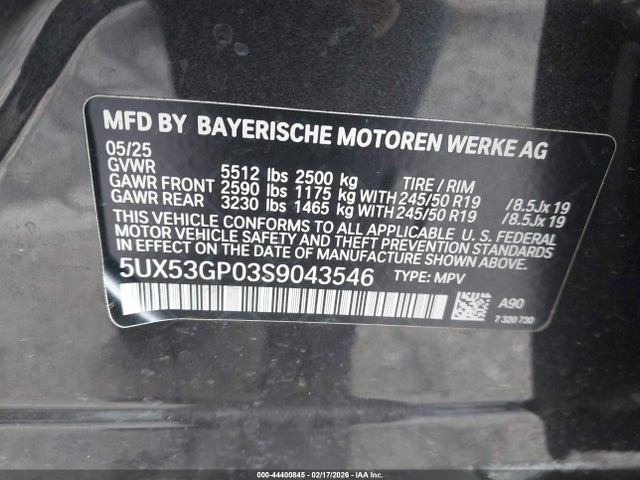 5UX53GP03S9043546 BMW X3 30 Xdrive
