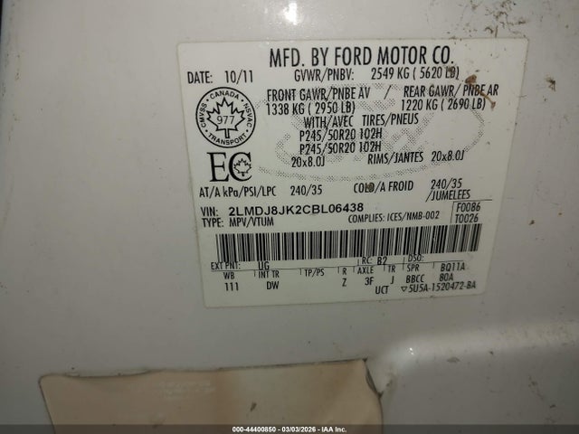 2012 LINCOLN MKX 2LMDJ8JK2CBL06438 Photo 8