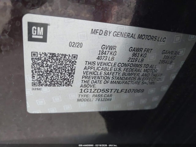 1G1ZD5ST7LF107069 Chevrolet Malibu Fwd Lt