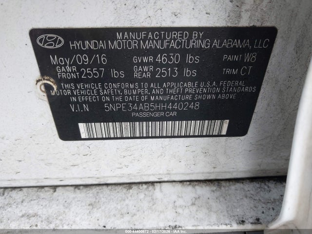 Продажа на аукционе авто 2017 Hyundai Sonata Sport 2.0t, vin: 5NPE34AB5HH440248, номер лота: 44400872