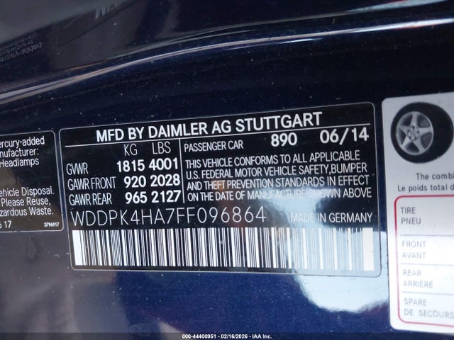 2015 MERCEDES-BENZ SLK 250 WDDPK4HA7FF096864 Photo 8