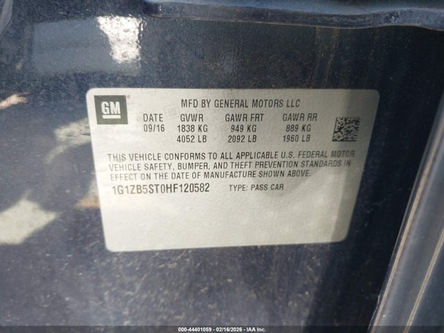 1G1ZB5ST0HF120582 Chevrolet MALIBU LS