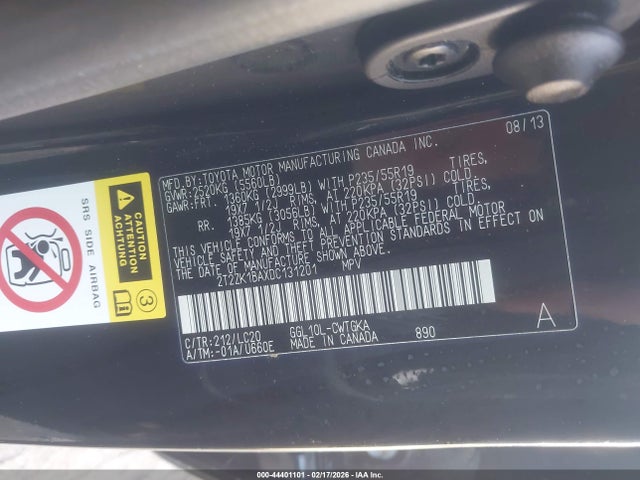 Продаж на аукціоні авто 2013 Lexus Rx 350, vin: 2T2ZK1BAXDC131201, номер лоту: 44401101