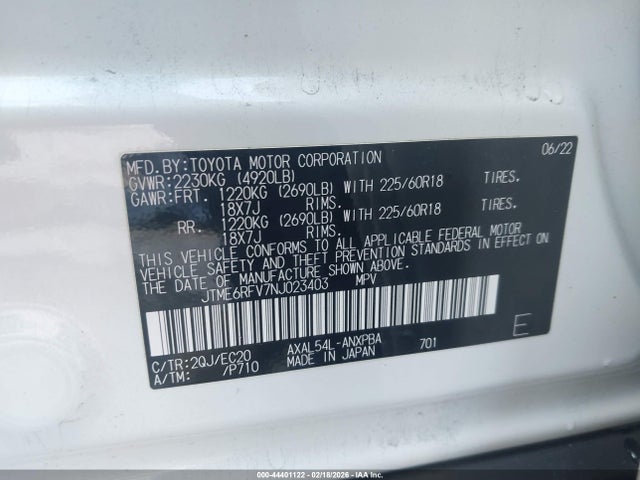JTME6RFV7NJ023403 Toyota Rav4 Hybrid Xse