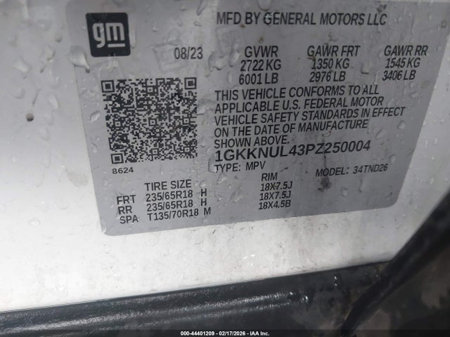 Aukcja sprzedaży 2023 Gmc Acadia Awd Slt, vin: 1GKKNUL43PZ250004, numer aukcji: 44401209
