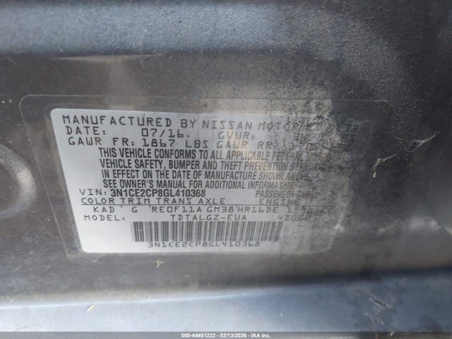 3N1CE2CP8GL410368 Nissan Versa Note Sr
