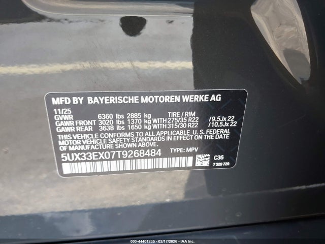 Продаж на аукціоні авто 2026 Bmw X6 Xdrive40i, vin: 5UX33EX07T9268484, номер лоту: 44401235
