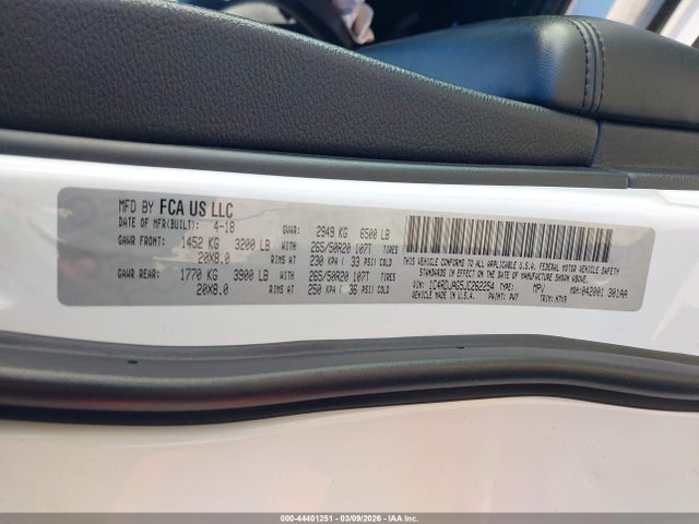 2018 Dodge Durango Sxt Awd მანქანა იყიდება აუქციონზე, vin: 1C4RDJAG5JC262254, აუქციონის ნომერი: 44401251