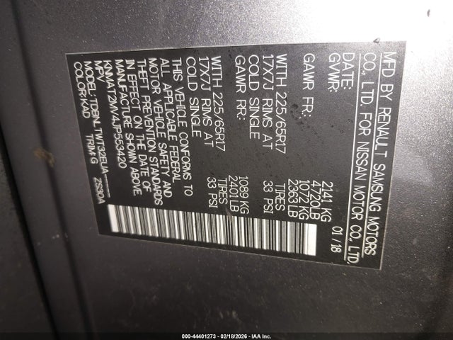 Nissan ROGUE SV 2018 KNMAT2MV4JP553420 Image 9