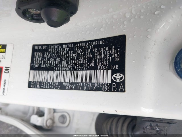 Toyota COROLLA SE 2018 5YFBURHEXJP777861 Image 9