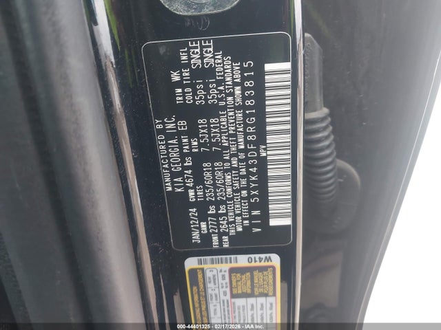 Aukcja sprzedaży 2024 Kia Sportage Sx, vin: 5XYK43DF8RG183815, numer aukcji: 44401325