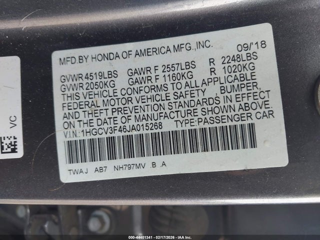 2018 HONDA ACCORD HYBRID 1HGCV3F46JA015268 Photo 8