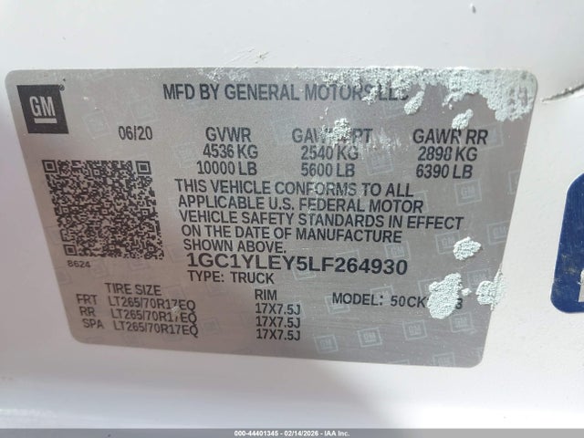 1GC1YLEY5LF264930 Chevrolet Silverado K2500 Heavy Duty