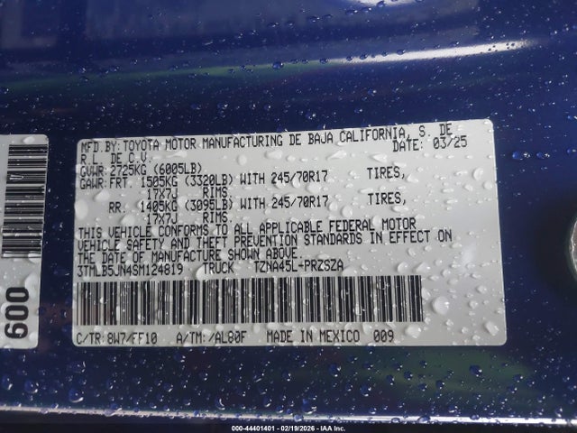 Toyota Tacoma Sr5 2025 3TMLB5JN4SM124819 Image 9