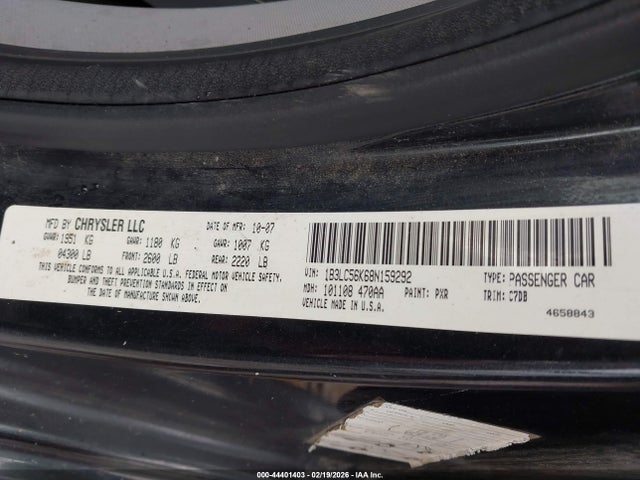 Продажа на аукционе авто 2008 Dodge Avenger Sxt, vin: 1B3LC56K68N159292, номер лота: 44401403