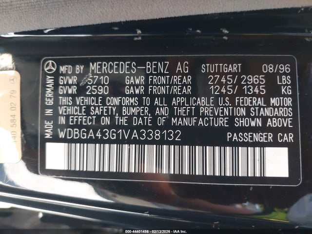 Продаж на аукціоні авто 1997 Mercedes-benz S 420, vin: WDBGA43G1VA338132, номер лоту: 44401456