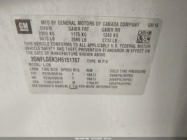 2GNFLGEK3H6151767 Chevrolet Equinox Premier