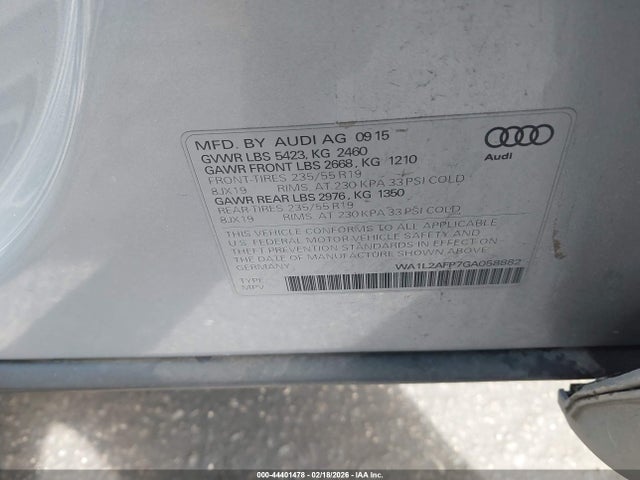 WA1L2AFP7GA058882 Audi Q5 2.0t Premium
