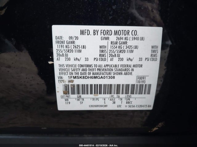 2021 FORD EXPLORER 1FMSK8DH6MGA01308 Photo 8