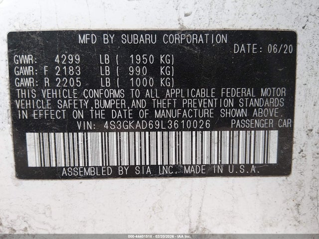 4S3GKAD69L3610026 Subaru Impreza Premium