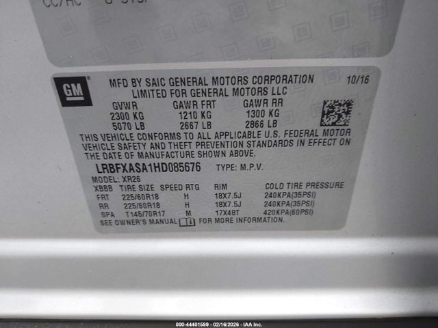 Продажа на аукционе авто 2017 Buick Envision Preferred, vin: LRBFXASA1HD085676, номер лота: 44401599