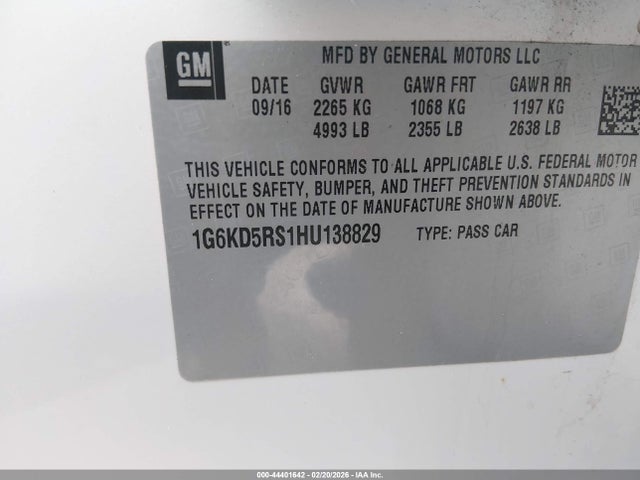 2017 CADILLAC CT6 1G6KD5RS1HU138829 Photo 8