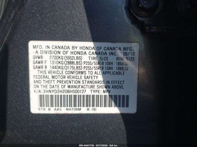 2011 ACURA MDX 2HNYD2H20BH500127 Photo 8
