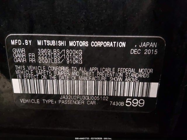 2016 MITSUBISHI LANCER JA32U2FU3GU005102 Photo 8