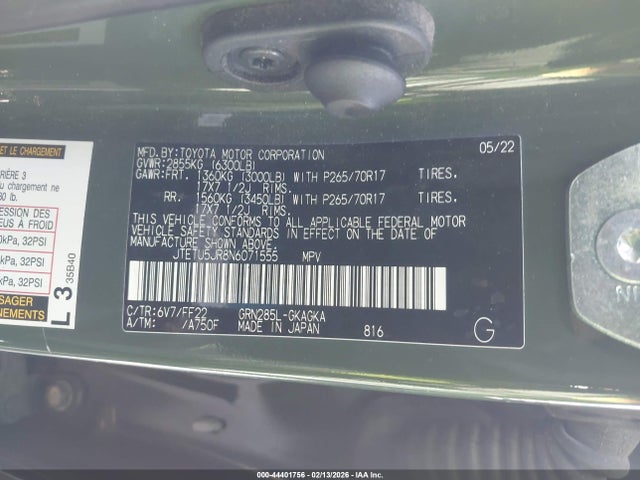 2022 TOYOTA 4RUNNER JTETU5JR8N6071555 Photo 8