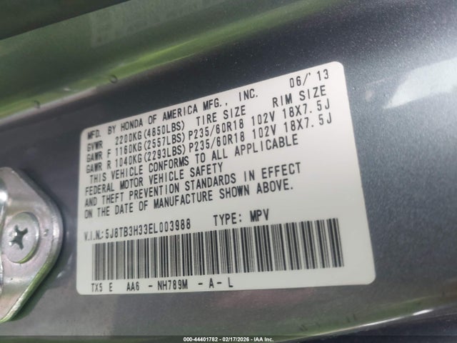 5J8TB3H33EL003988 Acura RDX