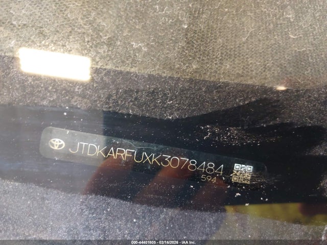 2019 Toyota Prius Le მანქანა იყიდება აუქციონზე, vin: JTDKARFUXK3078484, აუქციონის ნომერი: 44401805