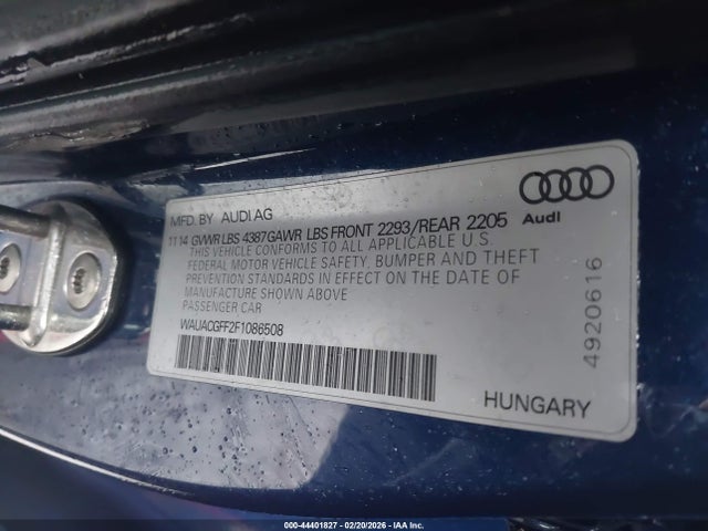 44401827 :رقم المزاد ، WAUACGFF2F1086508 vin ، 2015 Audi A3 1.8t Premium مزاد بيع