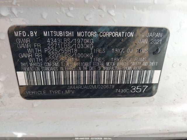 2021 MITSUBISHI OUTLANDER SPORT JA4ARUAU2MU020679 Photo 8