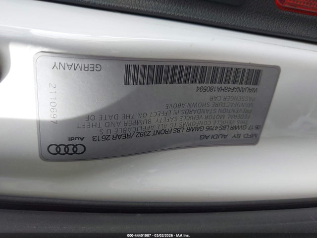 Aukcja sprzedaży 2017 Audi A4 2.0t Premium, vin: WAUANAF48HA180594, numer aukcji: 44401987