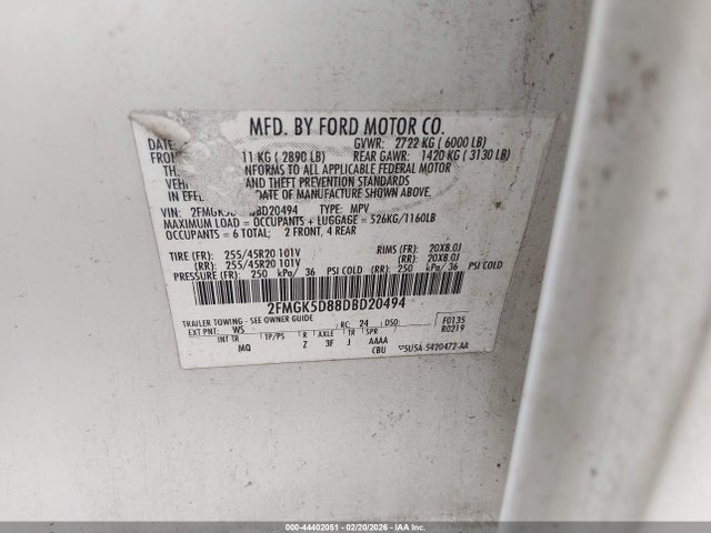2013 FORD FLEX 2FMGK5D88DBD20494 Photo 8