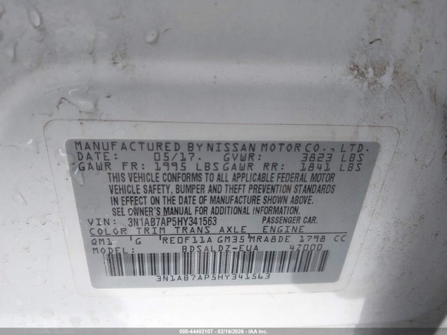 3N1AB7AP5HY341563 Nissan SENTRA SV